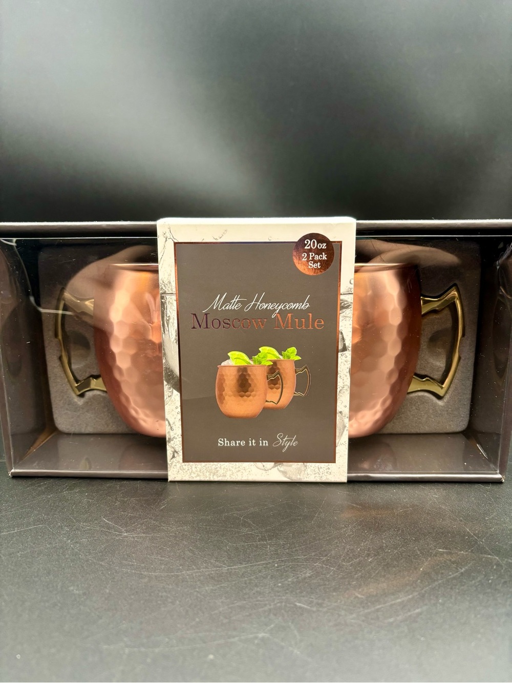 Matte Honeycomb Moscow Mule Copper Mug Set - 2 Pack